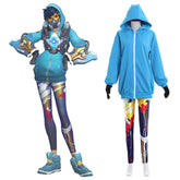 Halloweez Overwatch Tracer Anniversary Skin Cosplay Costume | Premium Game Cosplay - Halloweez